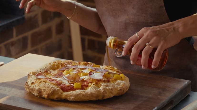 Charred Pineapple Calabrian Chili & Speck Pizza